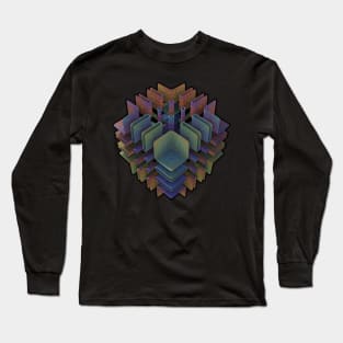 3-D Fractal Cube Long Sleeve T-Shirt